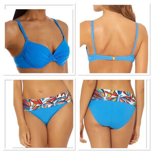 Bleu Rod Beattie Bikini Swimsuit Set Top Size 36D Bottom Size 12